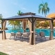preview thumbnail 28 of 133, EROMMY Hardtop Gazebo,Outdoor Pergola with Double Roof & Netting & Curtains,Heavy Duty Canopy for Patio, Backyard, Pool party