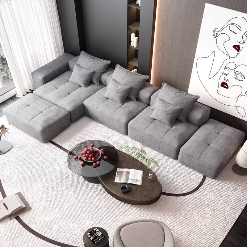 Oversized Modular Sectional Sofa,Sparkling Chenille Fabric,DIY Sofa