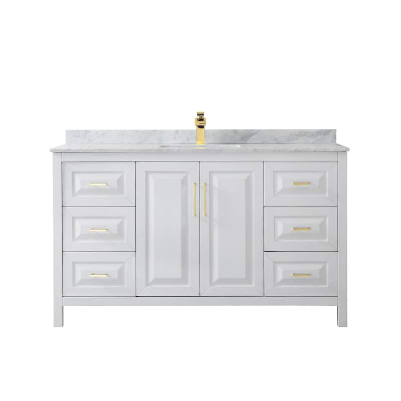 Wyndham Collection Daria 60" Free Standing Single Vanity Set with MDF