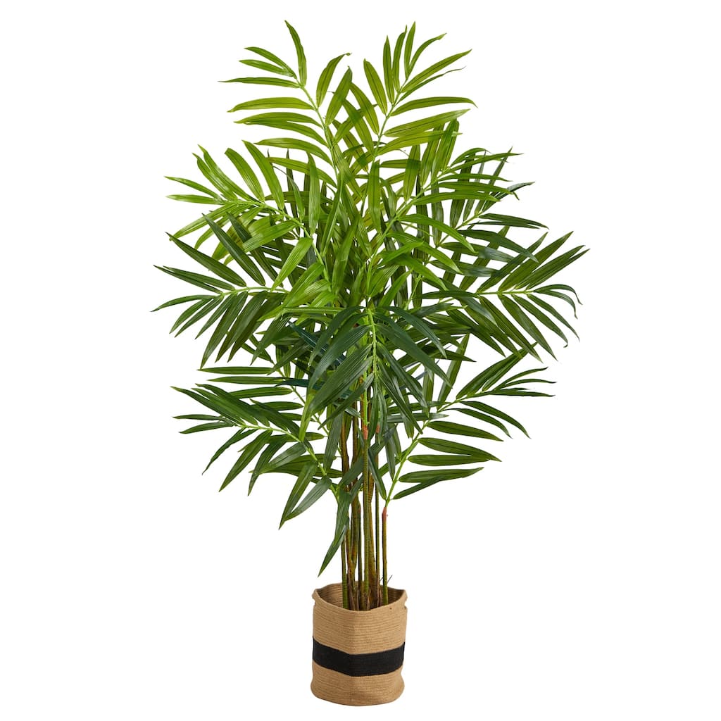 8Ft King Palm Tree Artificial Indoor Outdoor, Realistic Palm Tree with Planter, Home Decor - Green - 61 Inches and Over