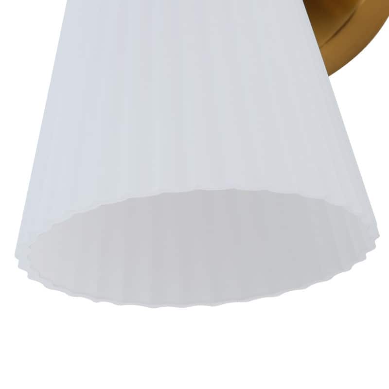 3 Light Gold Vanity Wall Sconce with White Glass Shades Modern Bathroom Lighting Fixture