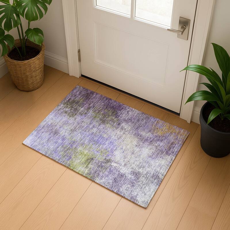 Premium Washable Super Soft Ombre Solid Mayfield Rug - Purple - 1'8" x 2'6"