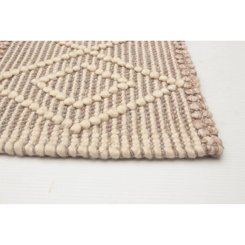 ECARPETGALLERY Braid weave Sienna Taupe Wool Rug - 6'1 x 8'10