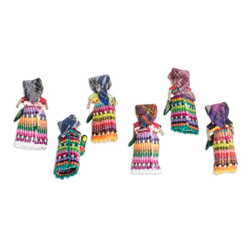 Novica Handmade Bird Love Cotton Decorative Dolls (Set Of 6)