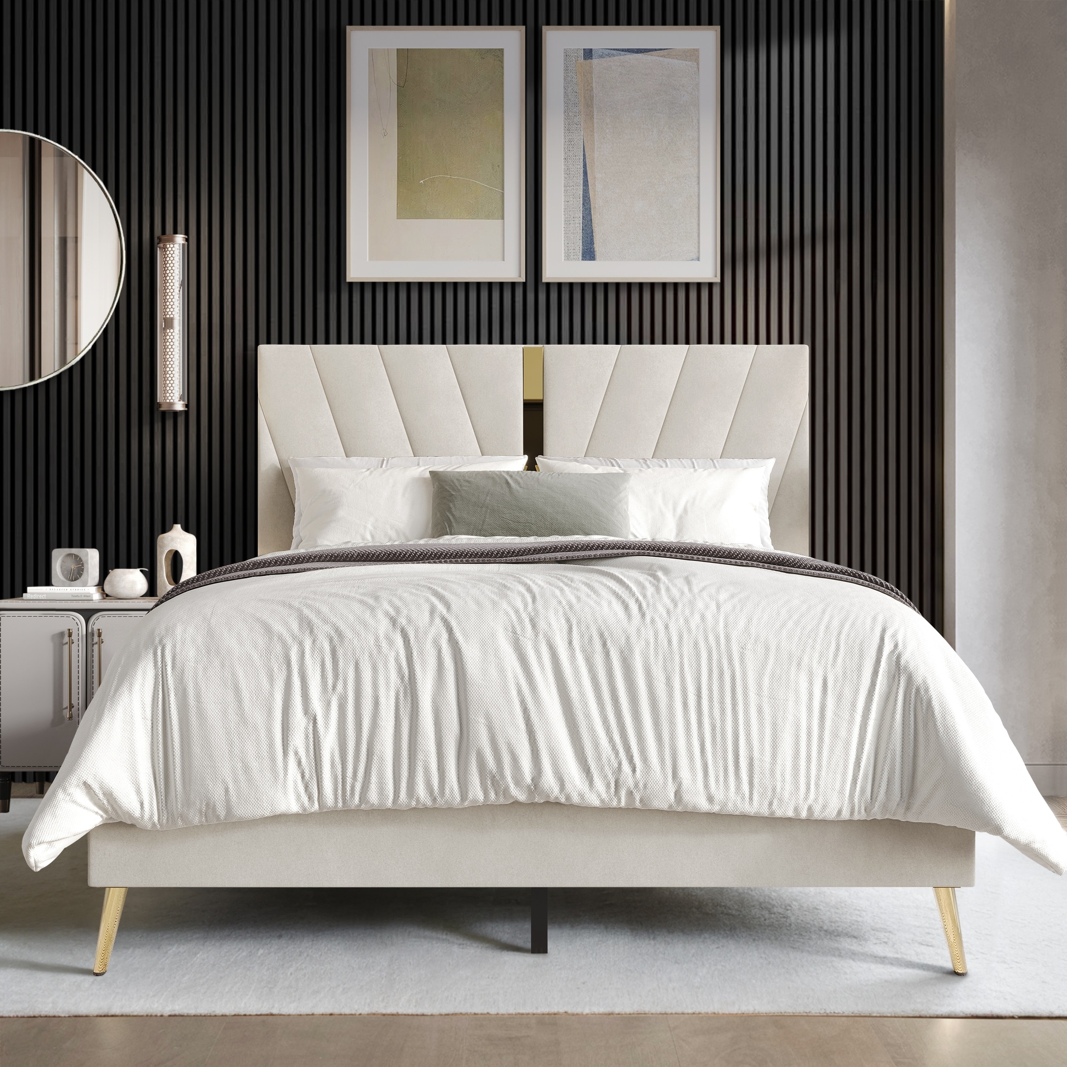 CraftPorch Luxurious Velvet Upholstered Bed