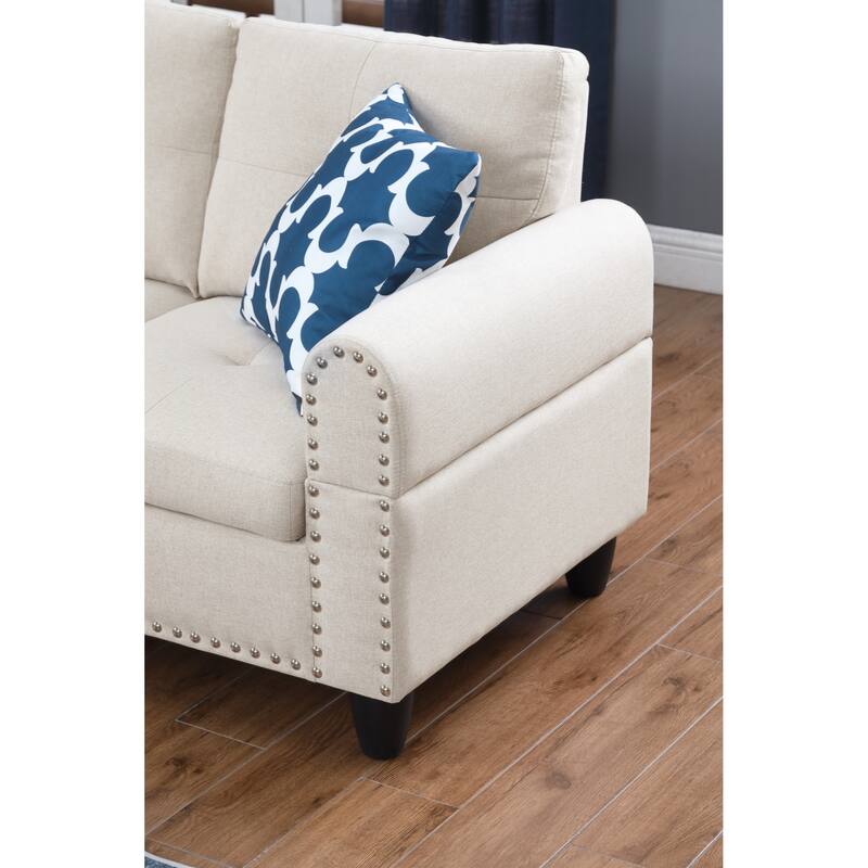 Alger 98" Wide Left Hand Facing Sofa & Chaise with Ottoman