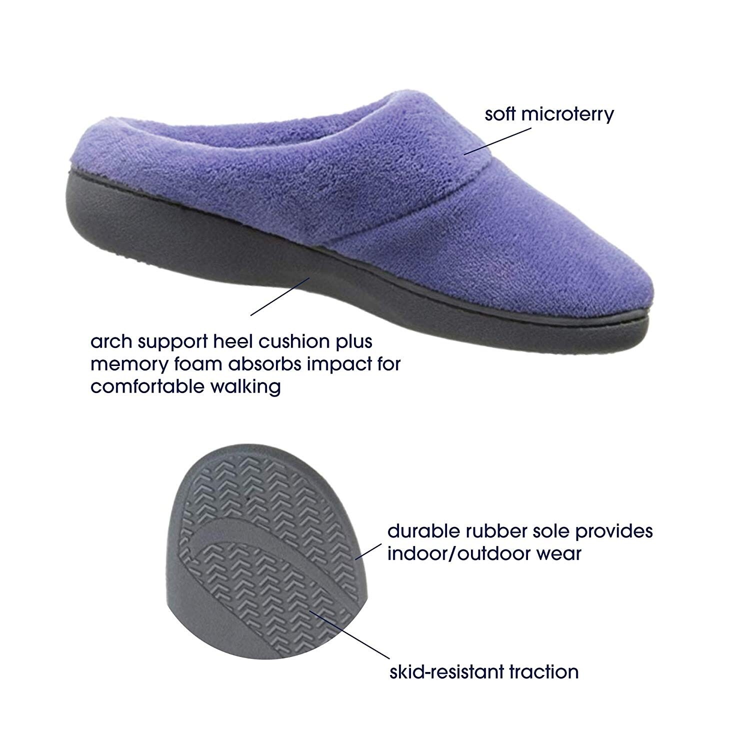 isotoner memory foam slippers mens