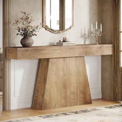 63 Inches Black Console Table, Farmhouse Entryway Table