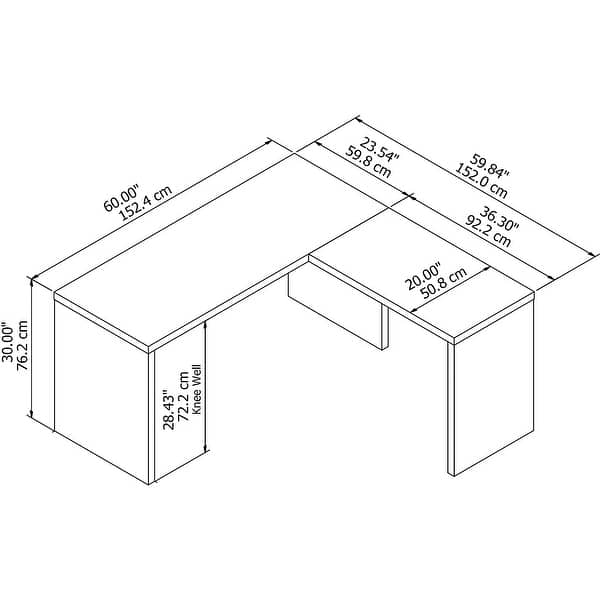 dimension image slide 1 of 5, Echo L-shaped Modern Desk from Office by kathy ireland