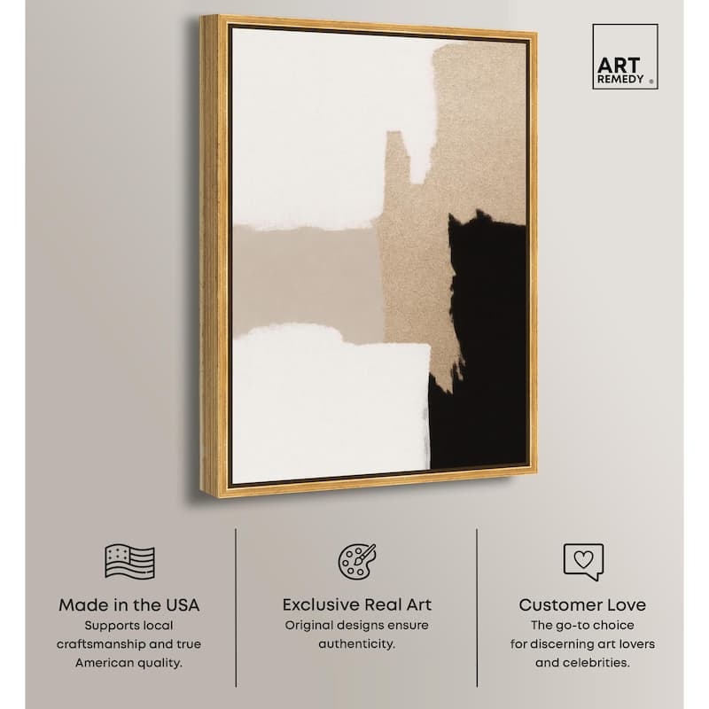 Beige and Black III Canvas by Art Remedy
