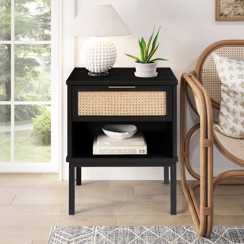 NPD Furniture Caine Rattan Nightstand