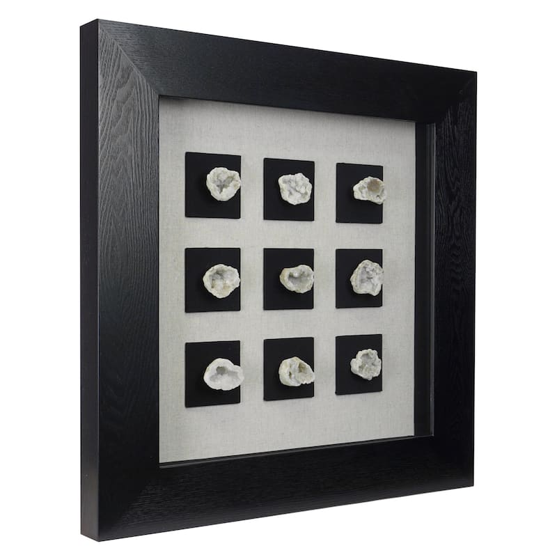 HUJI Quartz Geode Set Shadow Box Wall Decor