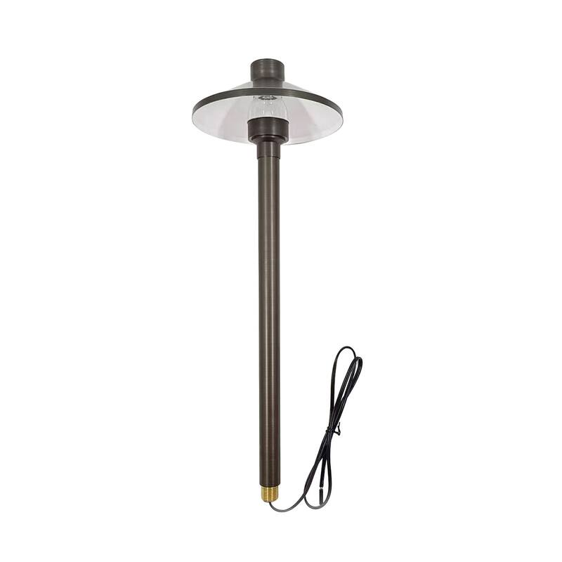 18" Antique Brass Outdoor Path Light Wide-Brim Dark Sky Landscape Lighting (G4 Bulb Compatible) - Antique Brass