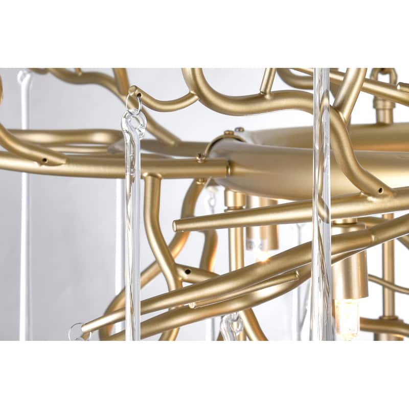 Anita 12 Light Chandelier With Gold Leaf Finish - Gold Leaf