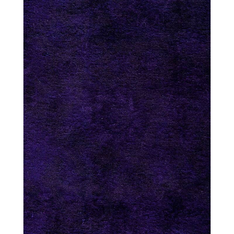 Overton Hand Knotted Wool Vintage Inspired Modern Contemporary Overdyed Purple Area Rug - 9' 3" x 17' 6"