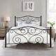 Countryside Scroll Black Iron Bed by VECELO - Thumbnail 3