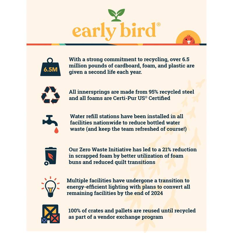 Early Bird CopperCool Performance 12" Firm Memory Foam Mattress