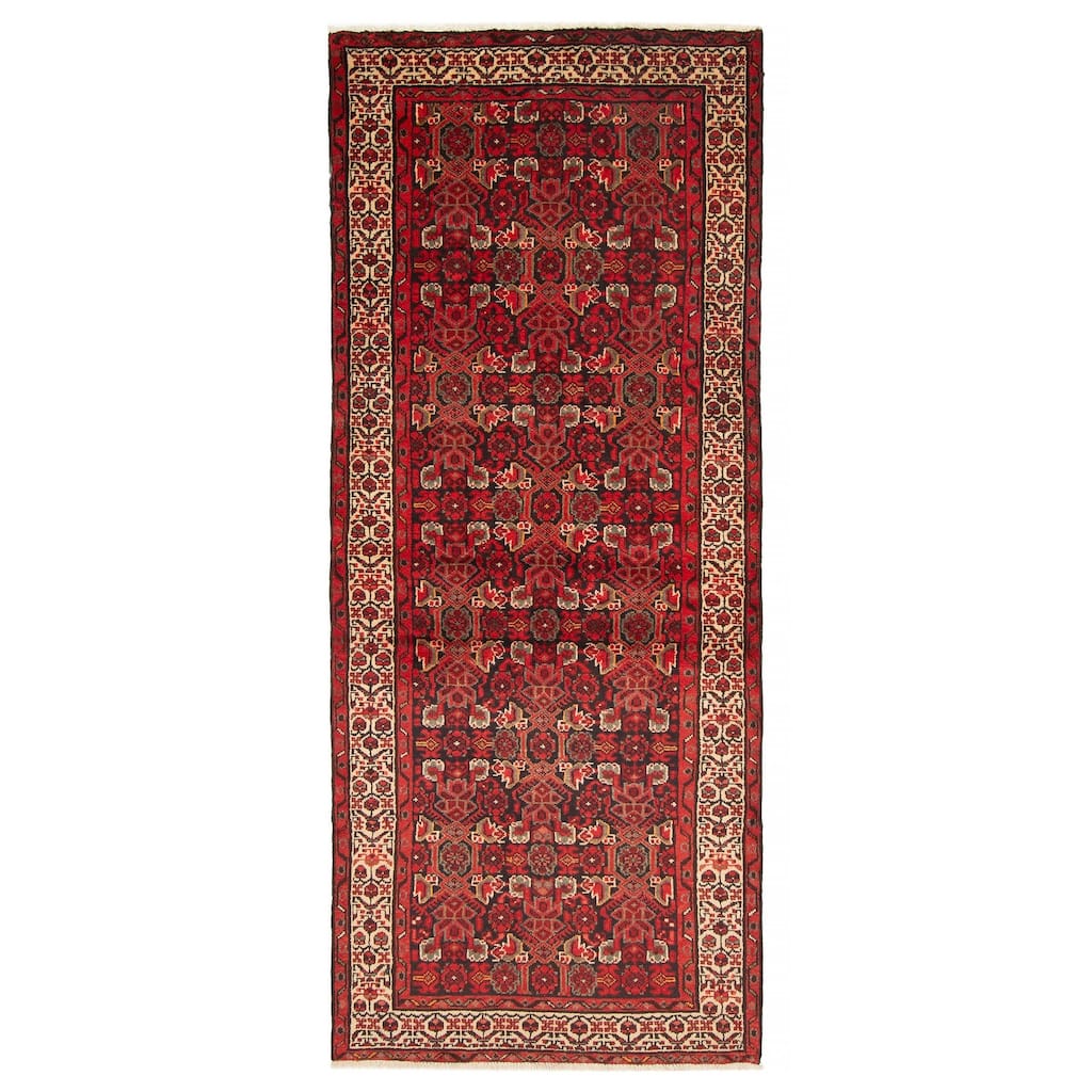 ECARPETGALLERY Hand-knotted Andelz Red Wool Rug - 3'5 x 8'5