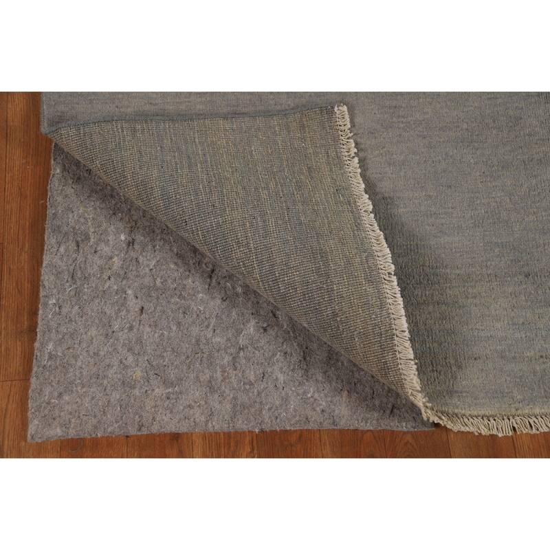 Modern Gray Blue Gabbeh Oriental Area Rug Handmade Wool Carpet - 5'0" x 6'5"