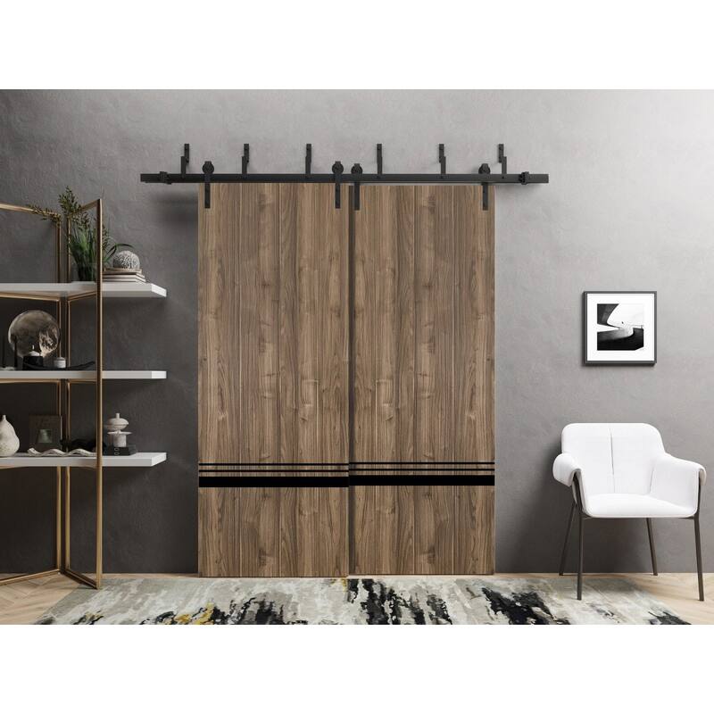 Sturdy Barn Door 36 x 80 Planum 0012 Walnut with 6.6FT