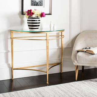 SAFAVIEH Couture High Line Collection Baur Antique Gold Gilt Console Table