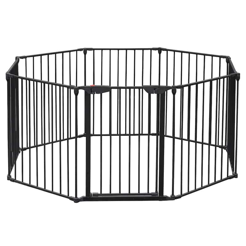 Adjustable Safety Gate Play Yard Metal Doorways Fireplace Fence