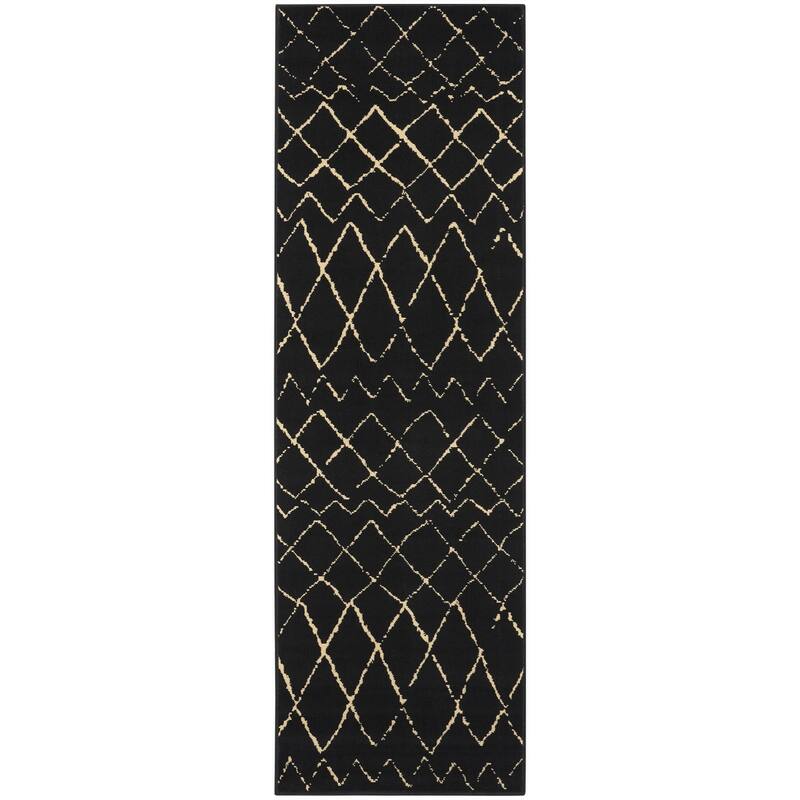 Male Power Loomed Distressed Abstract Modern Area Rug By HomeRoots - 90' X '27' X '0.5