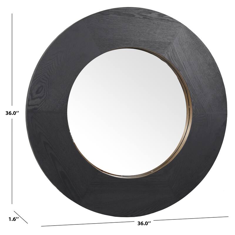 SAFAVIEH Couture Netta 36-inch Round Wood Mirror - 36"W x 1.6"D x 36"H