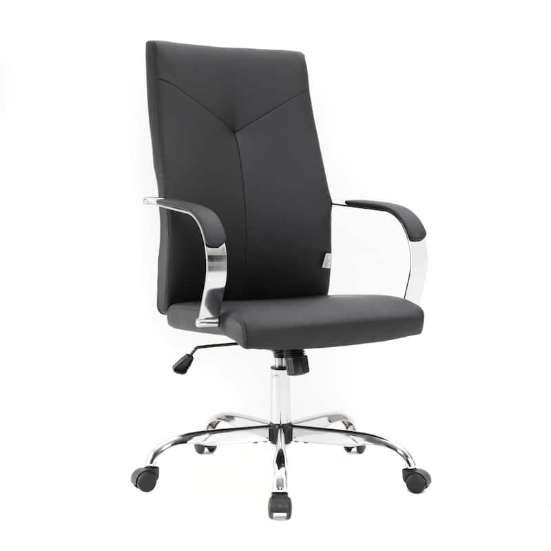 Leather Conference Chair - Adjustable Office Chair with Swivel & Tilt - Modern Executive Desk Task Chair