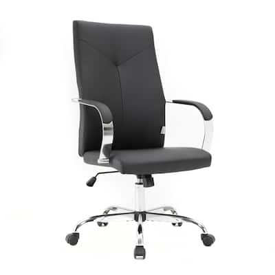 Leather Conference Chair - Adjustable Office Chair with Swivel & Tilt - Modern Executive Desk Task Chair