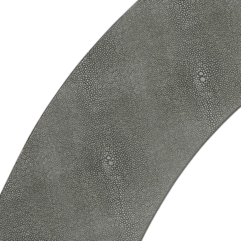 Alden Décor Cleo Shagreen Round Mirror, Ivory
