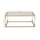 preview thumbnail 15 of 14, Gold Metal Living Room Coffee Table with Clear Glass Top and Acrylic Legs
