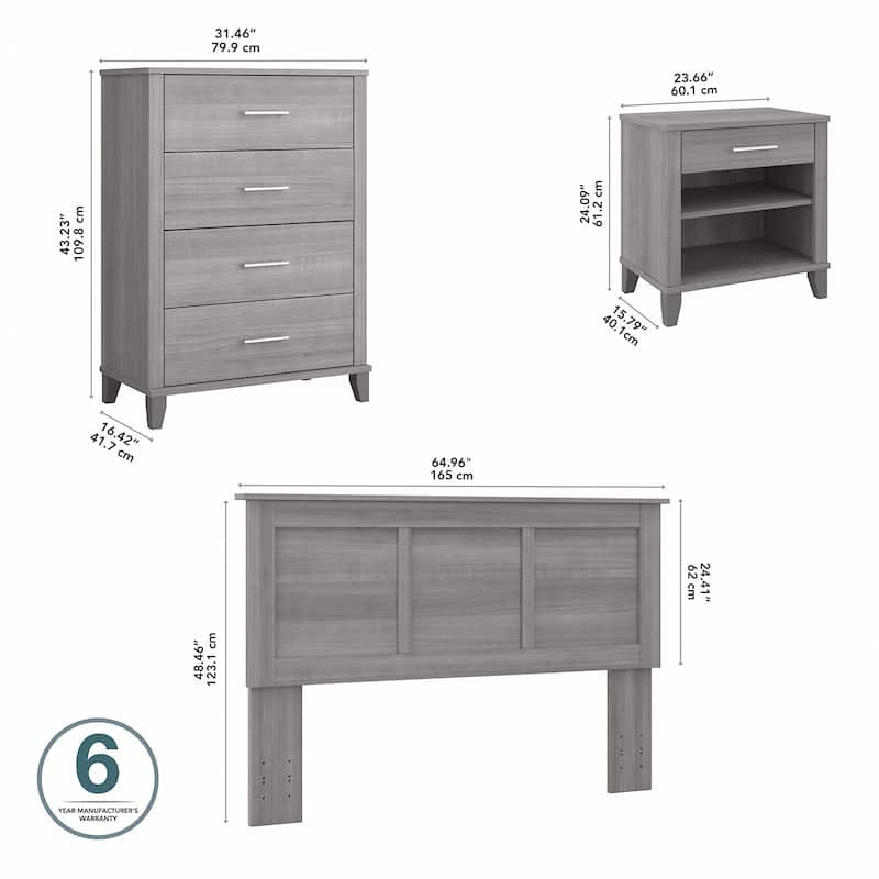 Somerset Full/Queen Size Headboard Bedroom Set by Bush Furniture