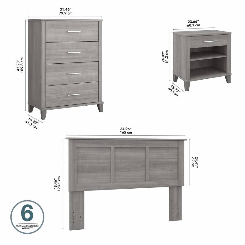 Somerset Full/Queen Size Headboard Bedroom Set by Bush Furniture