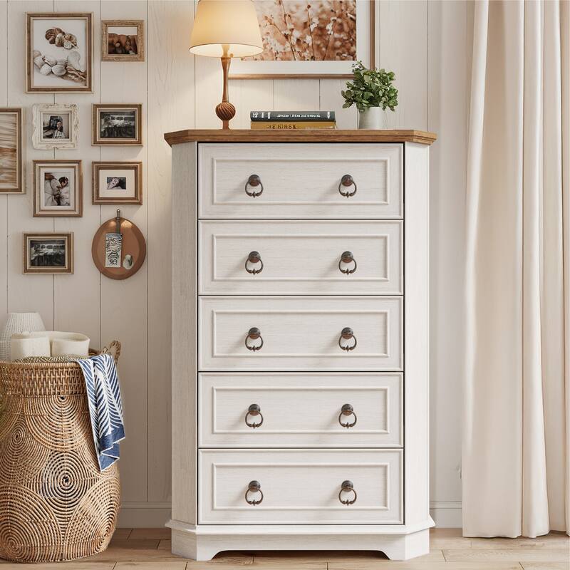 Farmhouse Wooden Dresser with Charging Station