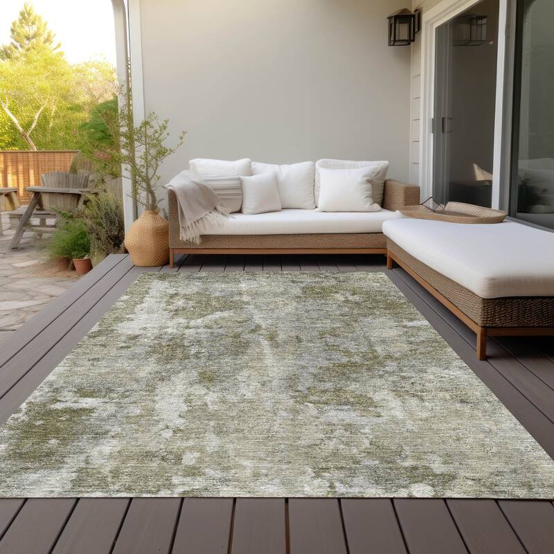 Machine Washable Indoor/ Outdoor Modern Ombre Chantille Rug
