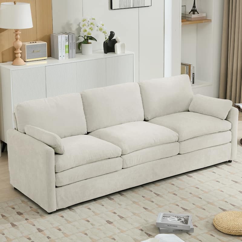 Roomfitters 89" Oversized Upholstered 3-Seater Cloud Sofa with Dual Plush Cushions