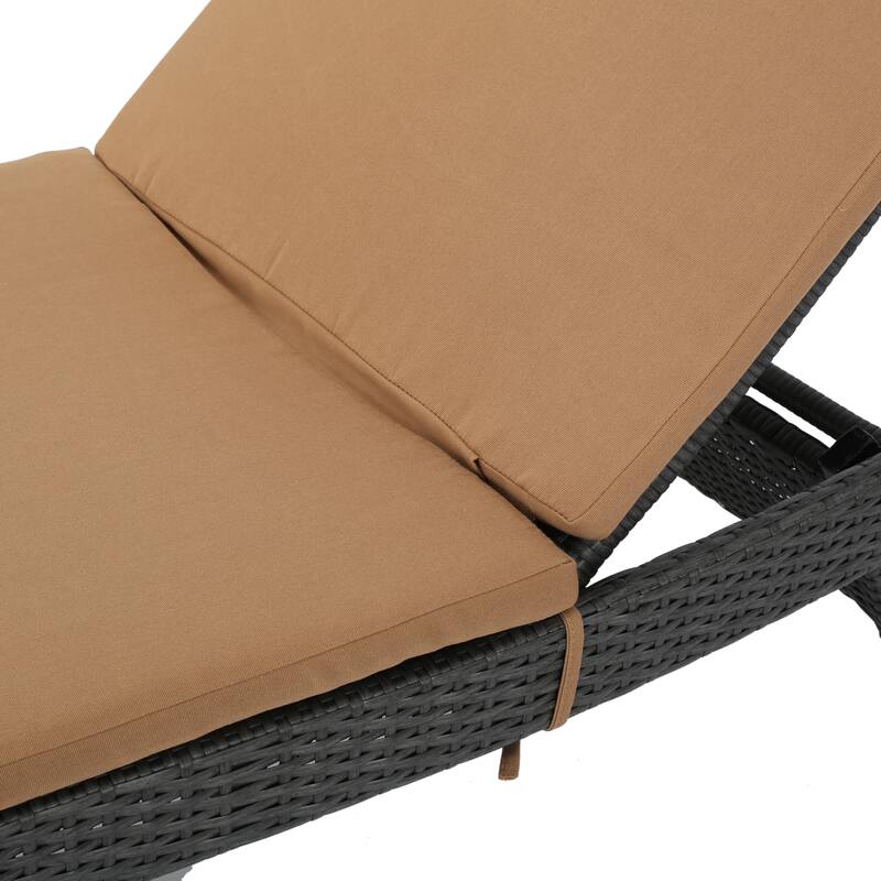 Salem Outdoor Wicker Adjustable Chaise Lounge with Cushion by Christopher Knight Home