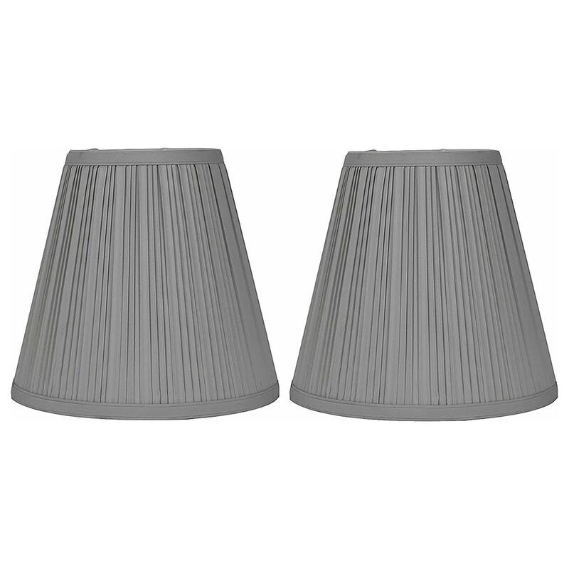 Many Selections Table Lamp Shade, 5 inch Top, 9 inch Bottom, 8.5 inch Slant - Set of 2 - Silver