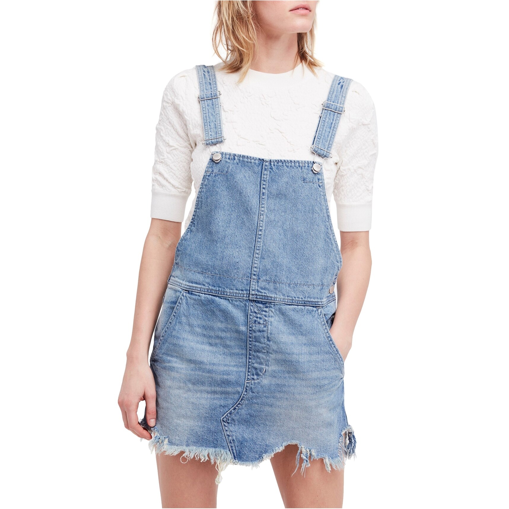 free people denim overall dress