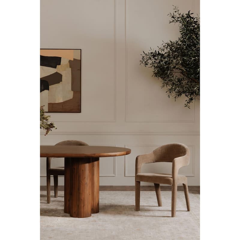 NADAAL STUDIOS Bryn, Upholstered Dining Chair With Open Barrel Back - 23.6"W x22.6"D x31.9"H