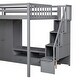preview thumbnail 14 of 26, Full Size Loft Bed with Wardrobe,Storage Table and Storage Staircase
