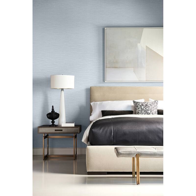 Seabrook Designs Lillian August Faux Linen Weave Unpasted Wallpaper