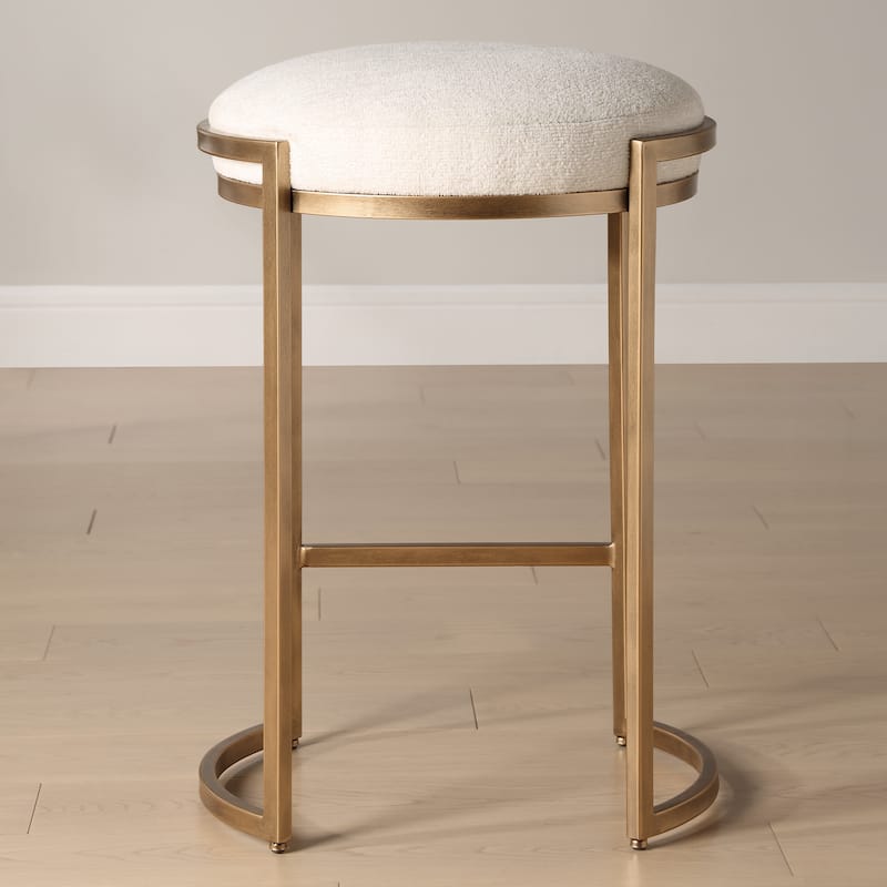 Carson Carrington Metal Upholstered Dining Counter Stool - 14.375 x 8.625 x 26.25