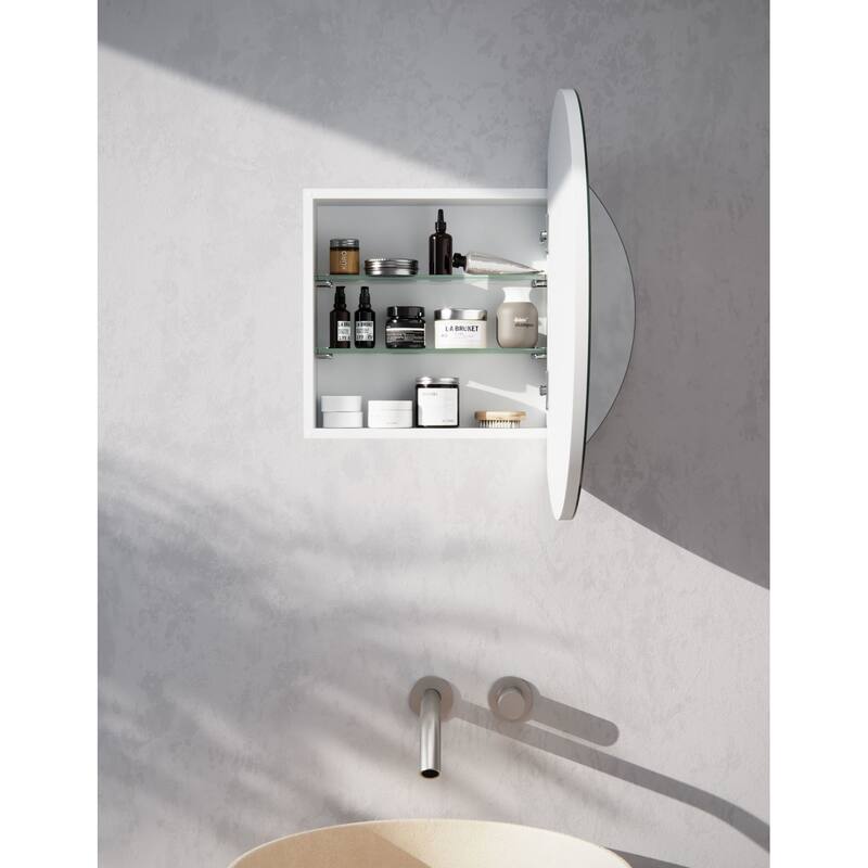 Glass Warehouse MC1-R-24 Orsa 24" x 24" Framed Single Door Medicine - White