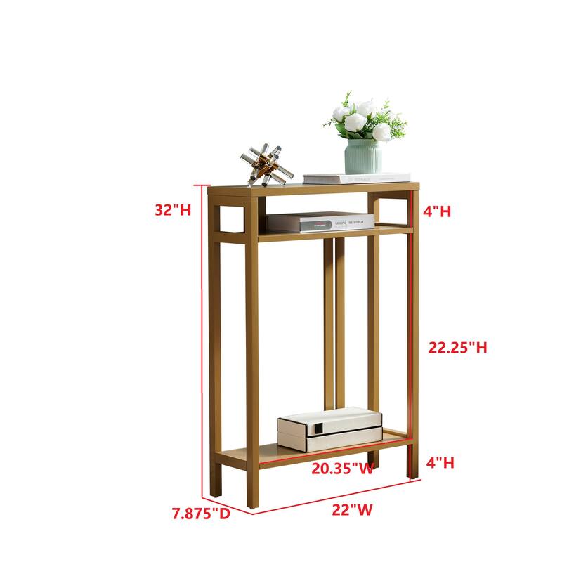 Bisbee Wood 22-inch Console Table with Two Shelves - 22"L x 8"W x 32"H