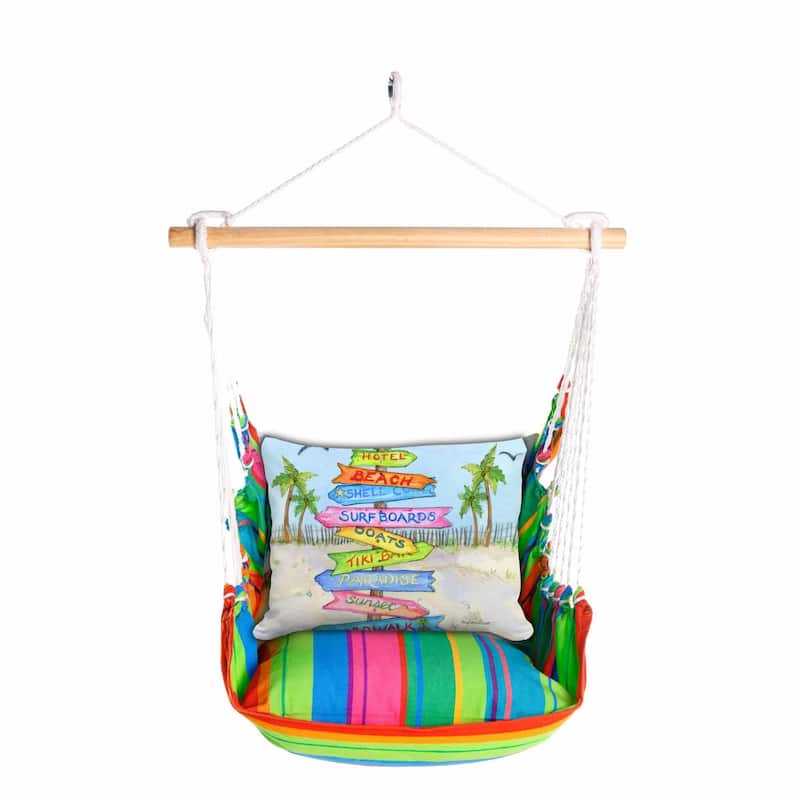 Magnolia Casual Swing Set 4 piece - Le Jardin Nouveau w/ Beach Signs