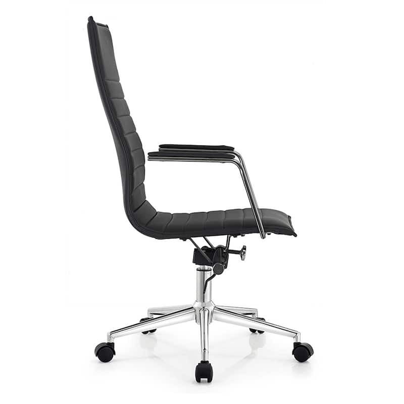Executive Ribbed Ergonomic High Back Modern Office Chair With Arms Conference Room Guest Bedroom Work Task Hotel Computer