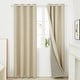 preview thumbnail 20 of 69, Deconovo Faux Linen Total Blackout Grommet Curtain (2 Panels) 52Wx108L Inch - Flaxen