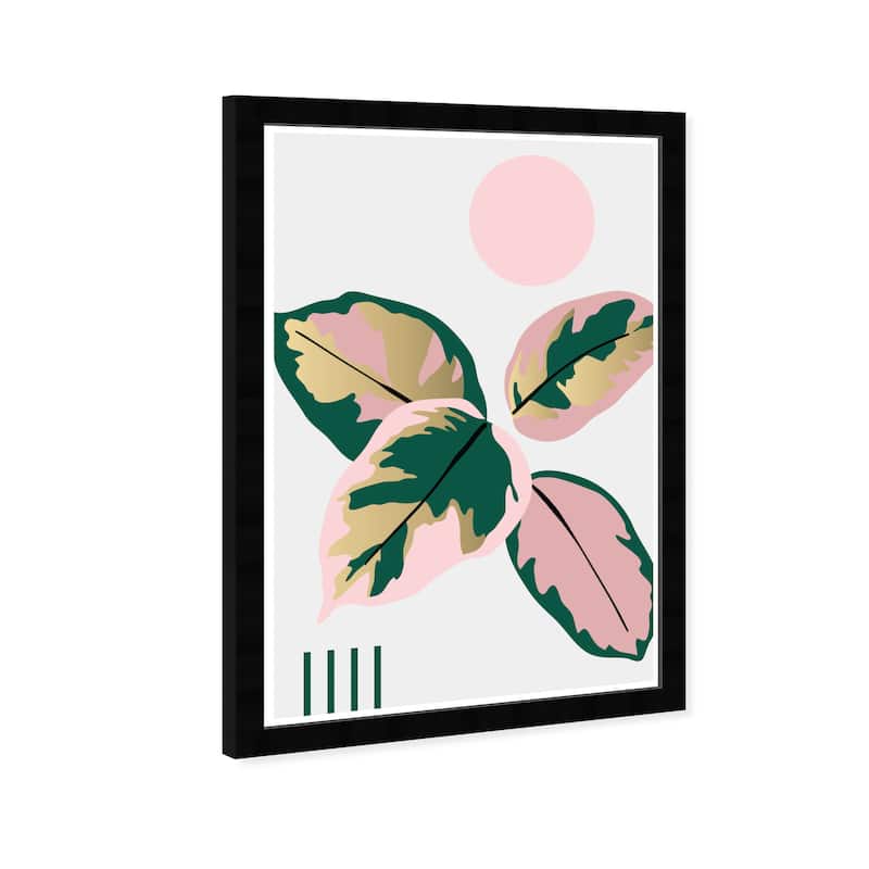 Wynwood Studio Prints Floral and Botanical pastel leaf Pink and Tropical Wall Art Canvas Print